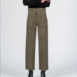 Black Orchid Military Wide Leg Pants Army Green sz 25